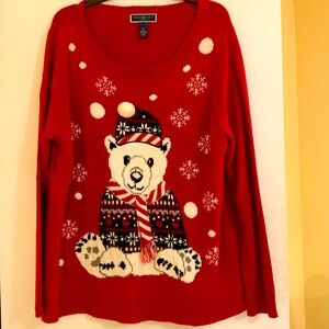 Super cute holiday red sweater, excellent condition.
